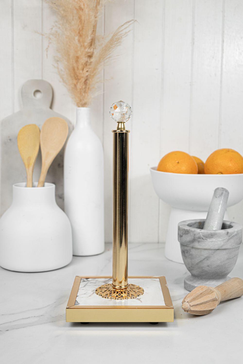 Gold Marble Design Paper Towel Holder - Home And Trends
