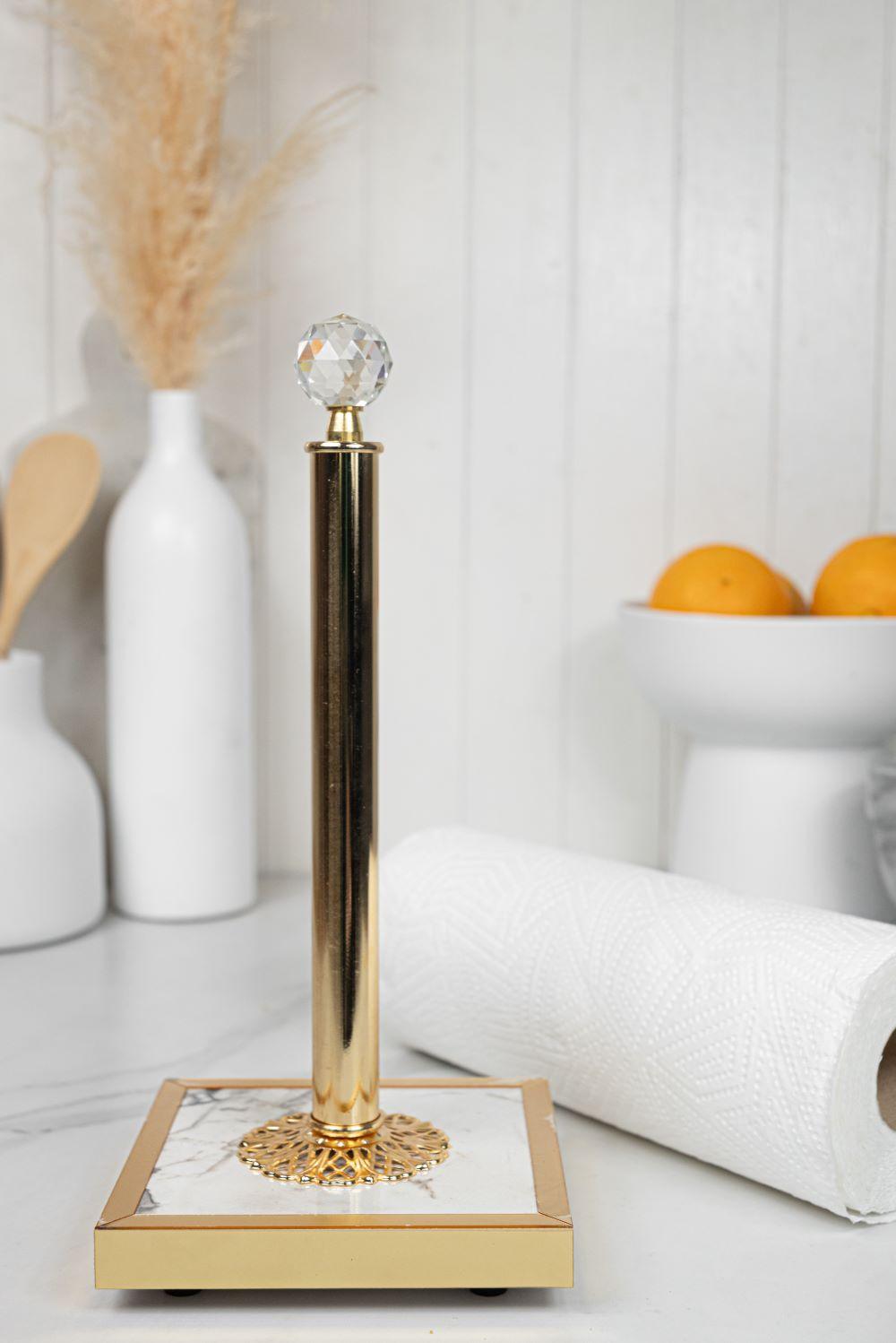 Gold Marble Design Paper Towel Holder - Home And Trends