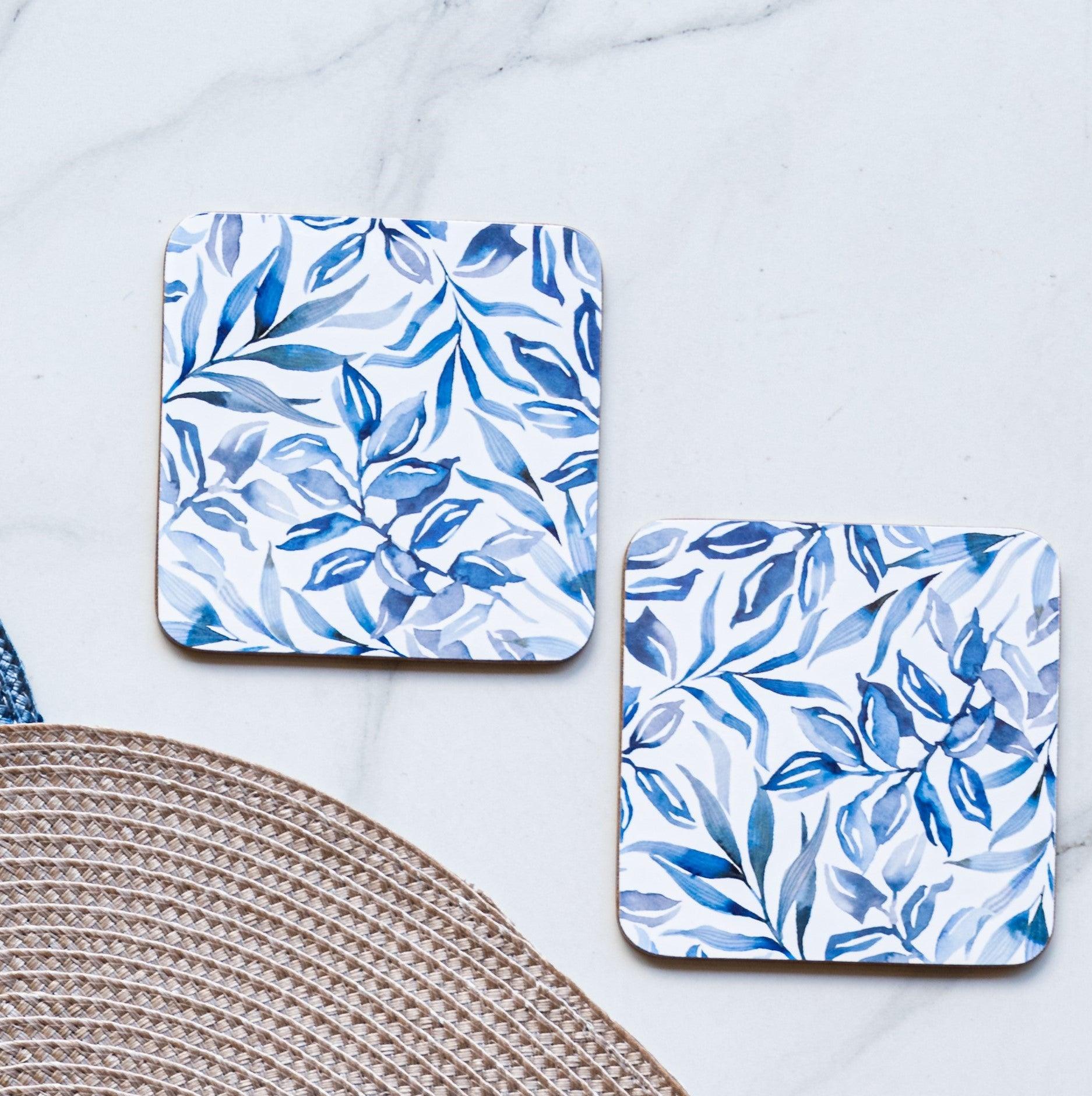 4pk Watercolor Leaf Coasters - Home And Trends