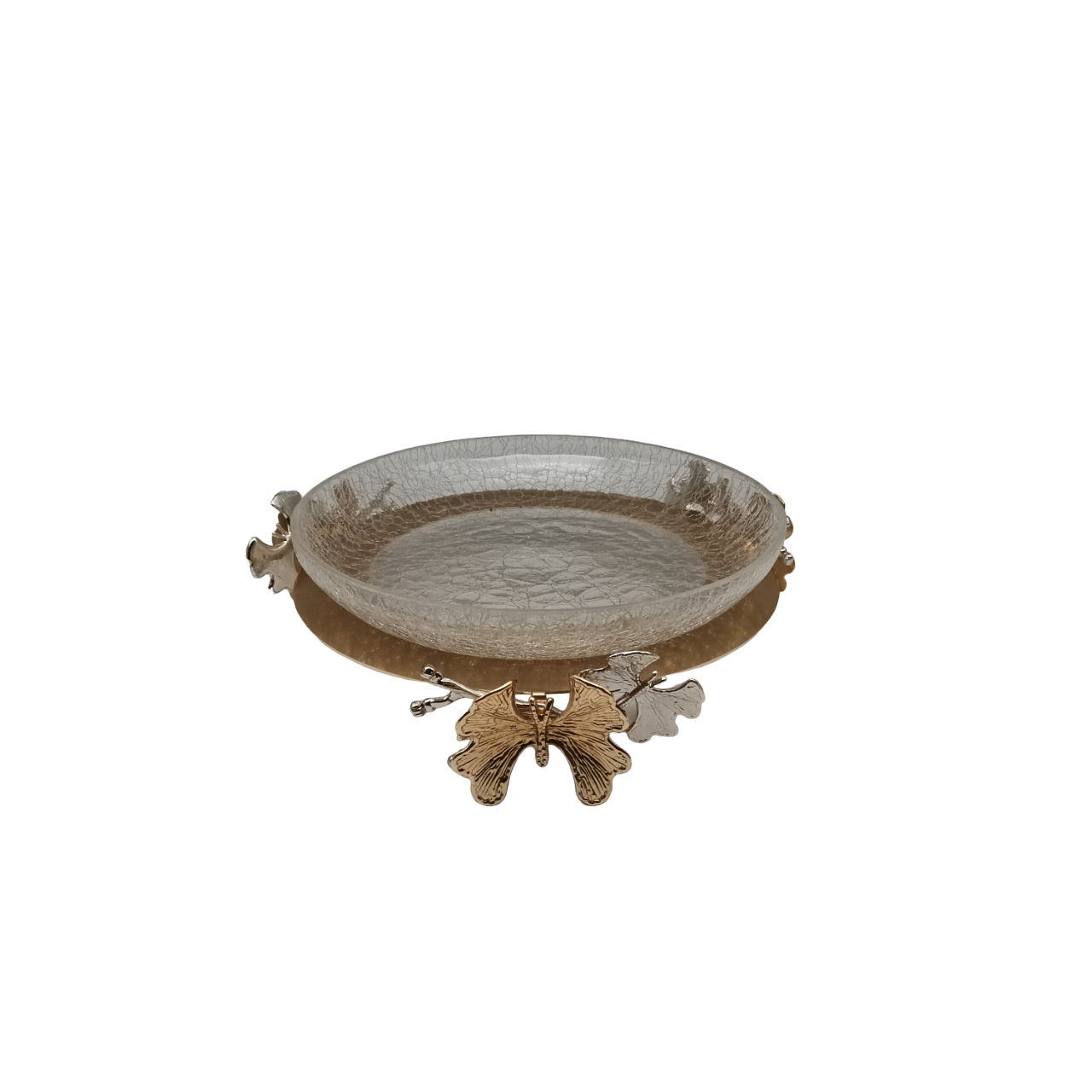 Hand Crafted Ornate Floral Tray with "crackle" Glass effect - SPECIAL PROMO DEAL
