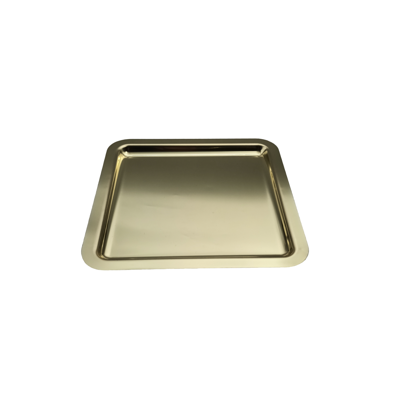 Square Golden Metal Tray