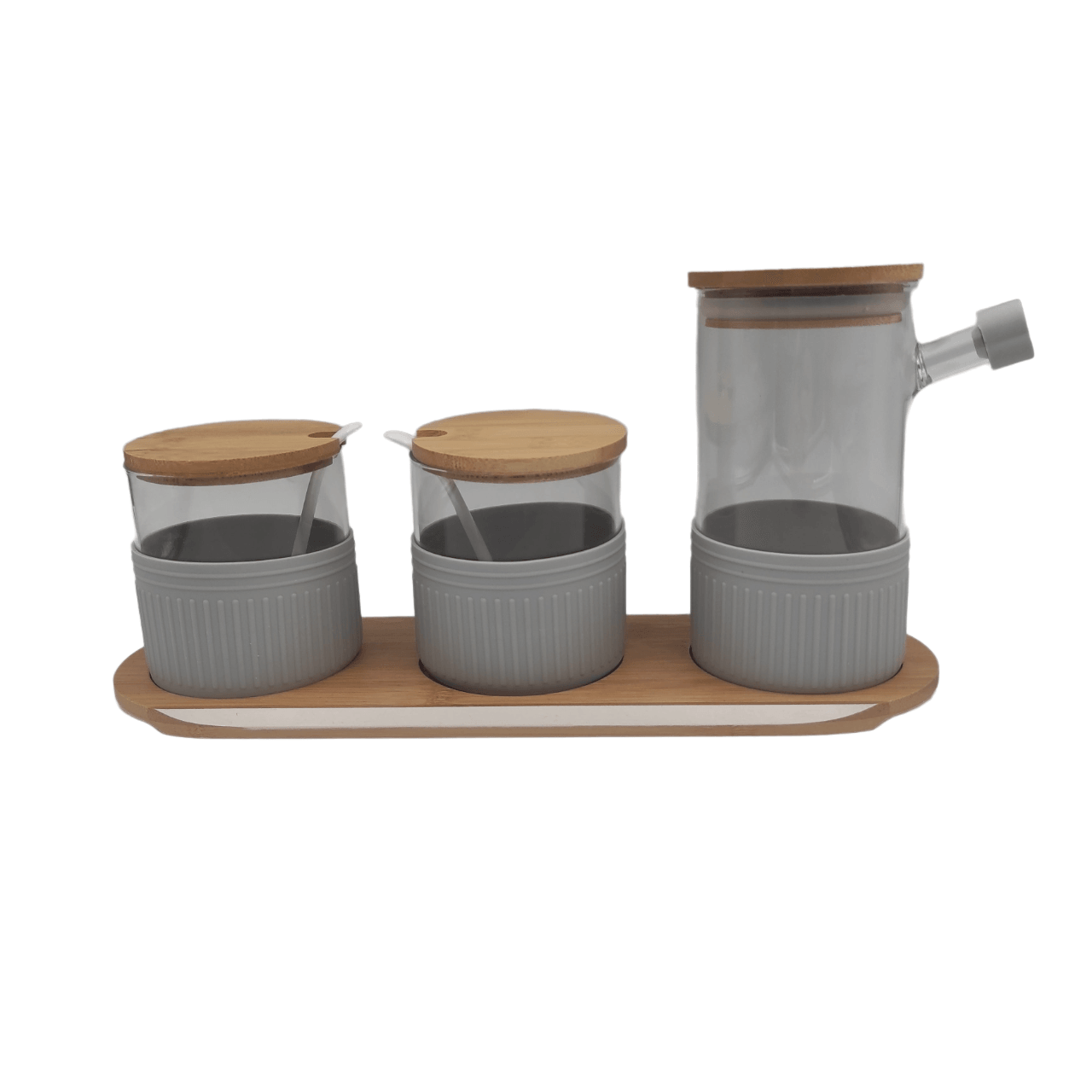 7pc Nordic Condiment Jar Set with Oval Tray - Home And Trends