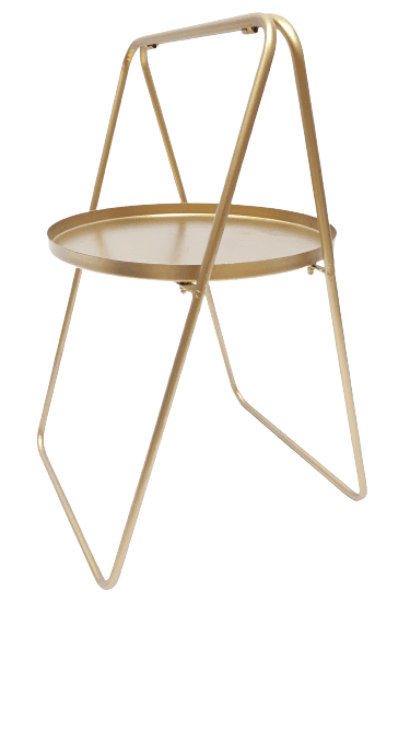 Golden Side Table with top handle - Home And Trends