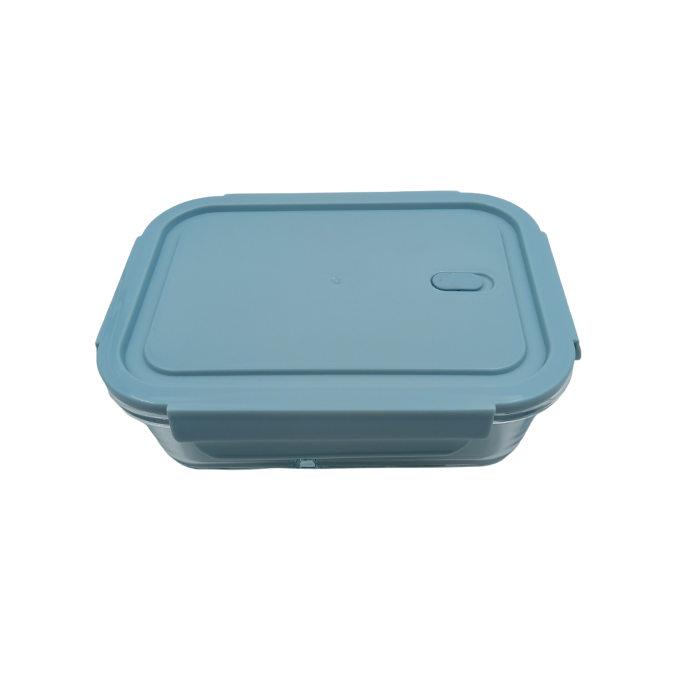 Rectangular Three Compartment Glass Food Container