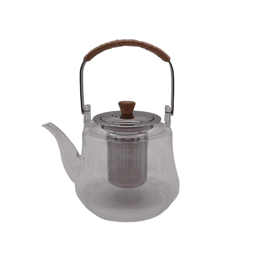 Heat-Resistant Curved Glass Teapot with Infuser