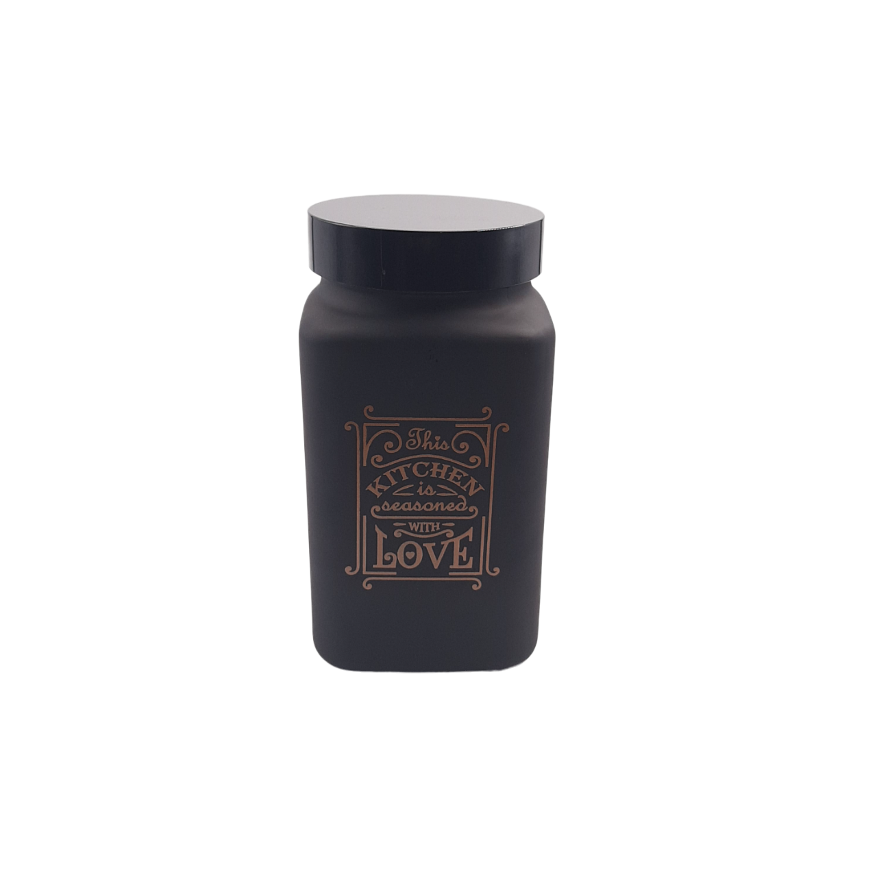 Large Square Canister - Kitchen Love - Black