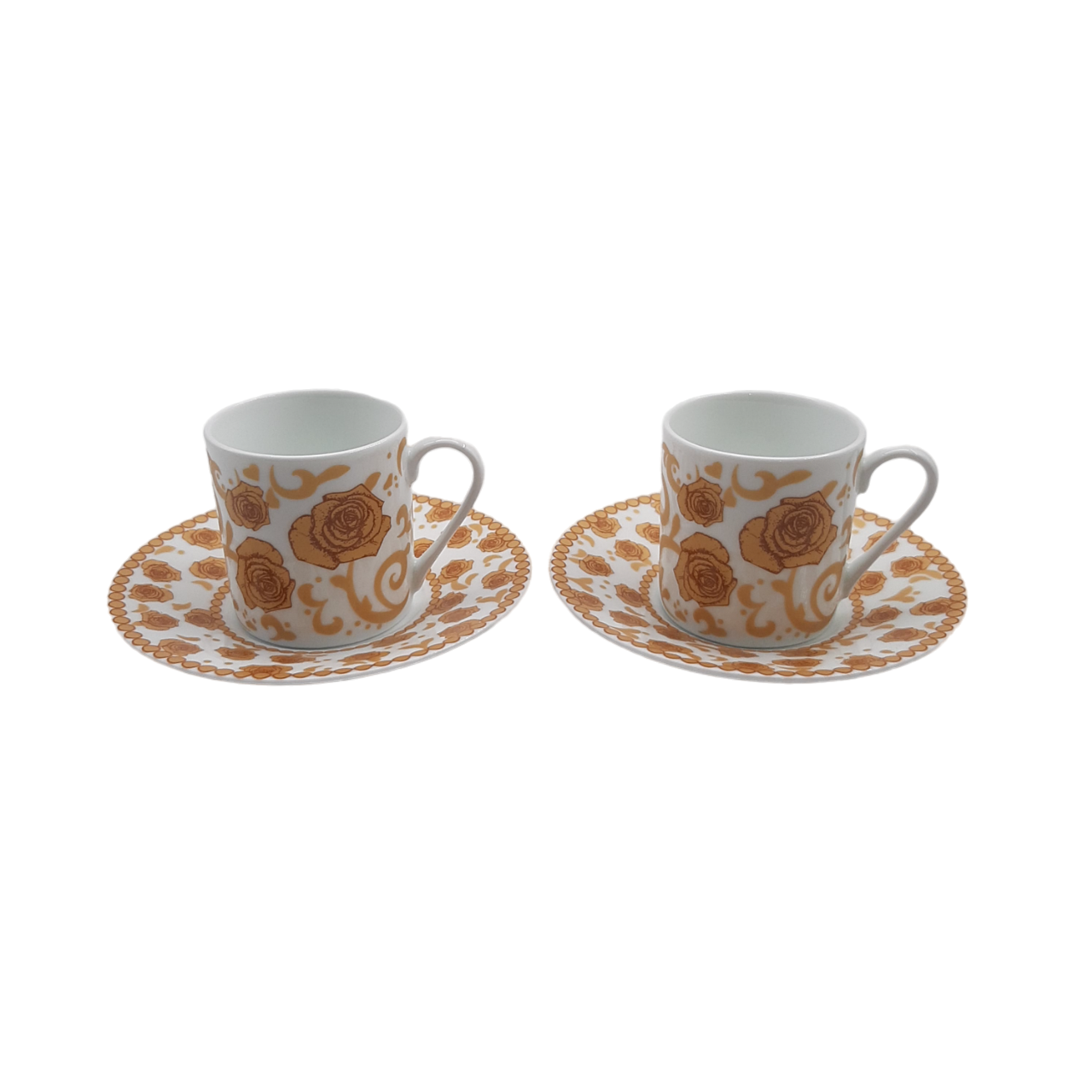 Jenna Clifford Mica Gold Espresso Cup & Saucer Set of 2