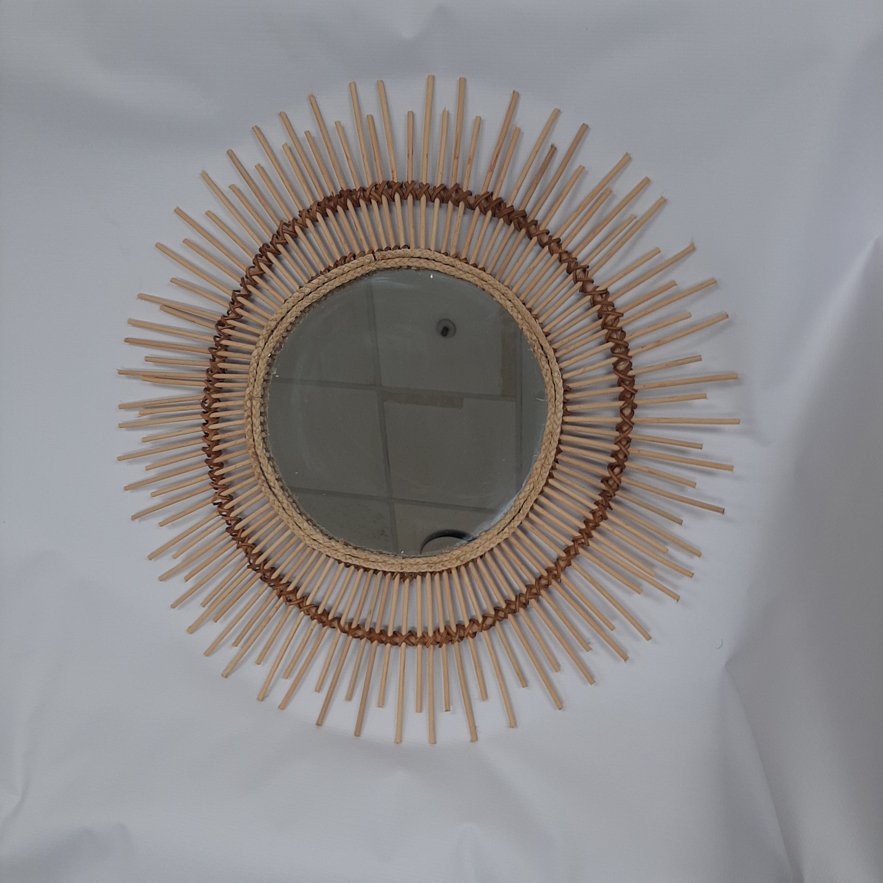 Rattan Sun Mirror