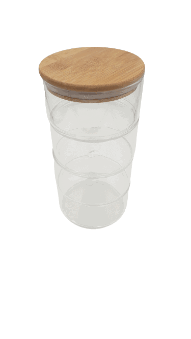 6cm Stackable Glass Food Container with Wooden Lid - Home And Trends