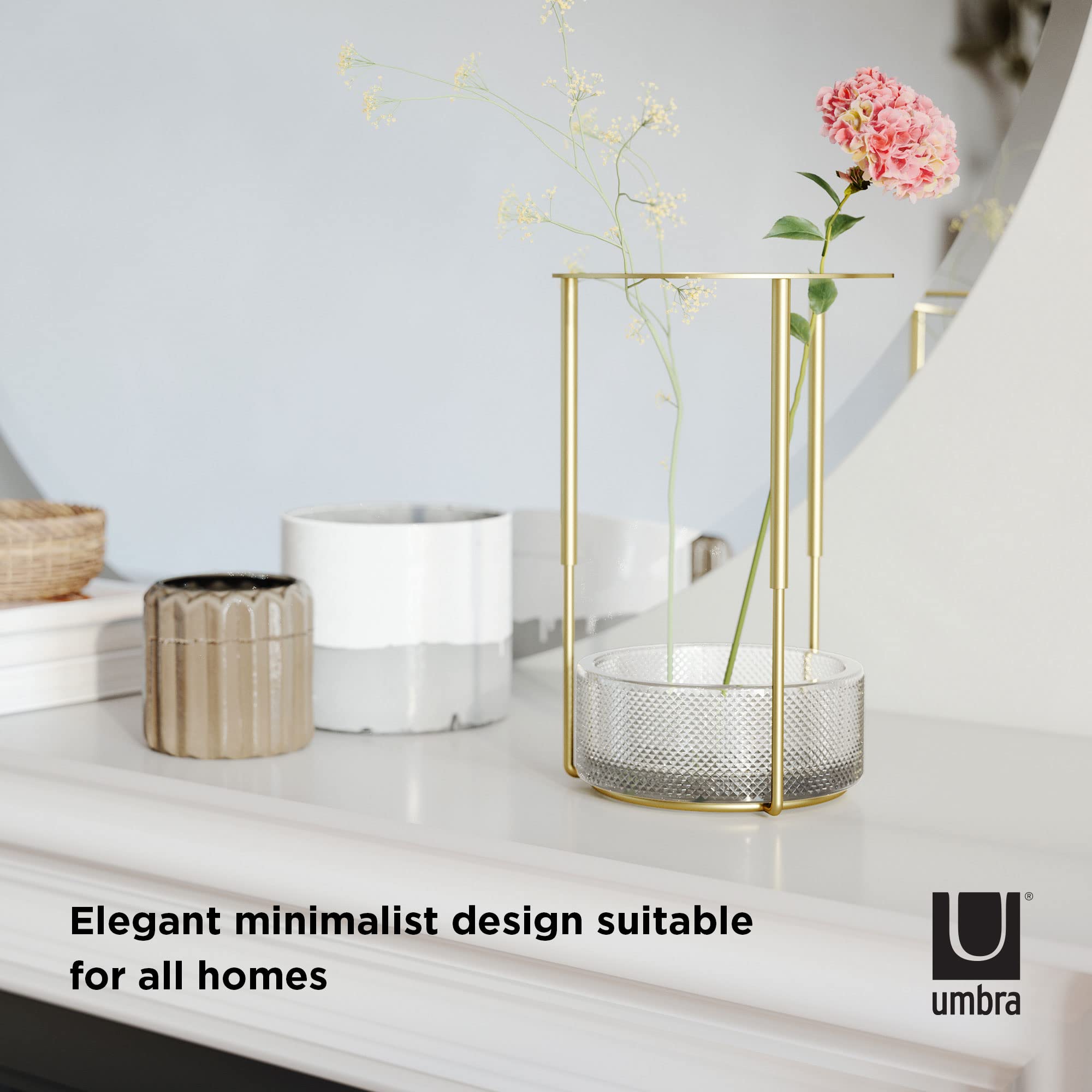 Umbra Tesora Adjustable Brass Vase