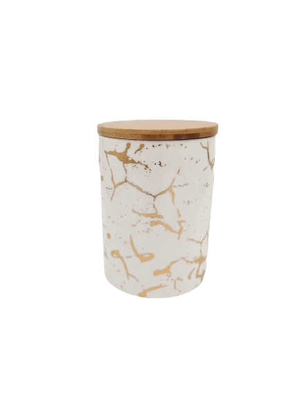 Marble Design Airtight Canister with Wooden Lid