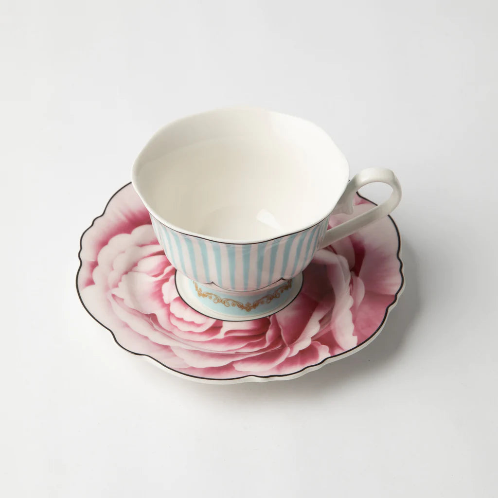 Jenna Clifford Wavy Rose Cup & Saucer