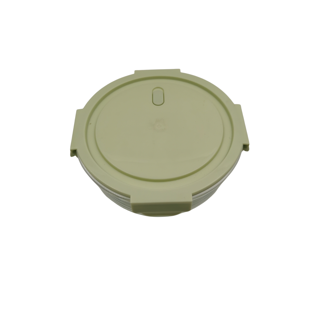 Round Glass Food Container with Lockable Lid