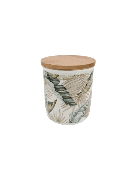 Abstract Ceramic Airtight Canister With Wooden Lid - Home And Trends