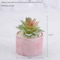Artificial Green and Pink Succulent in Pink Pot - Home And Trends