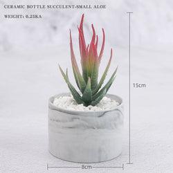 Artificial Two Tone Succulent in Grey Pot - Home And Trends