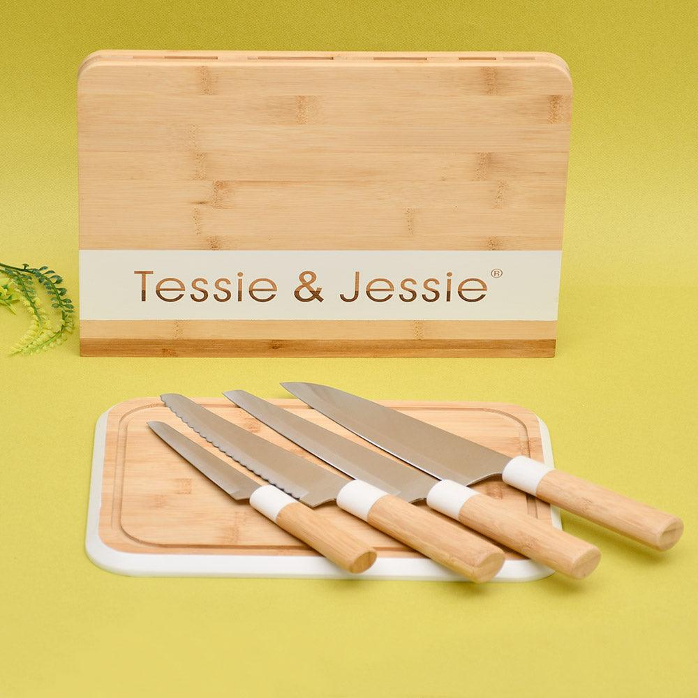 Bamboo Knife & Cutting Board Set - Home And Trends