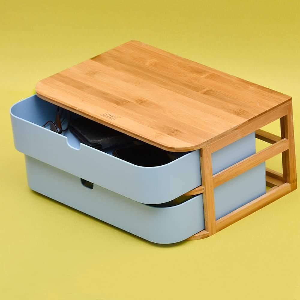Bamboo Storage Box - 2 Drawer - Home And Trends