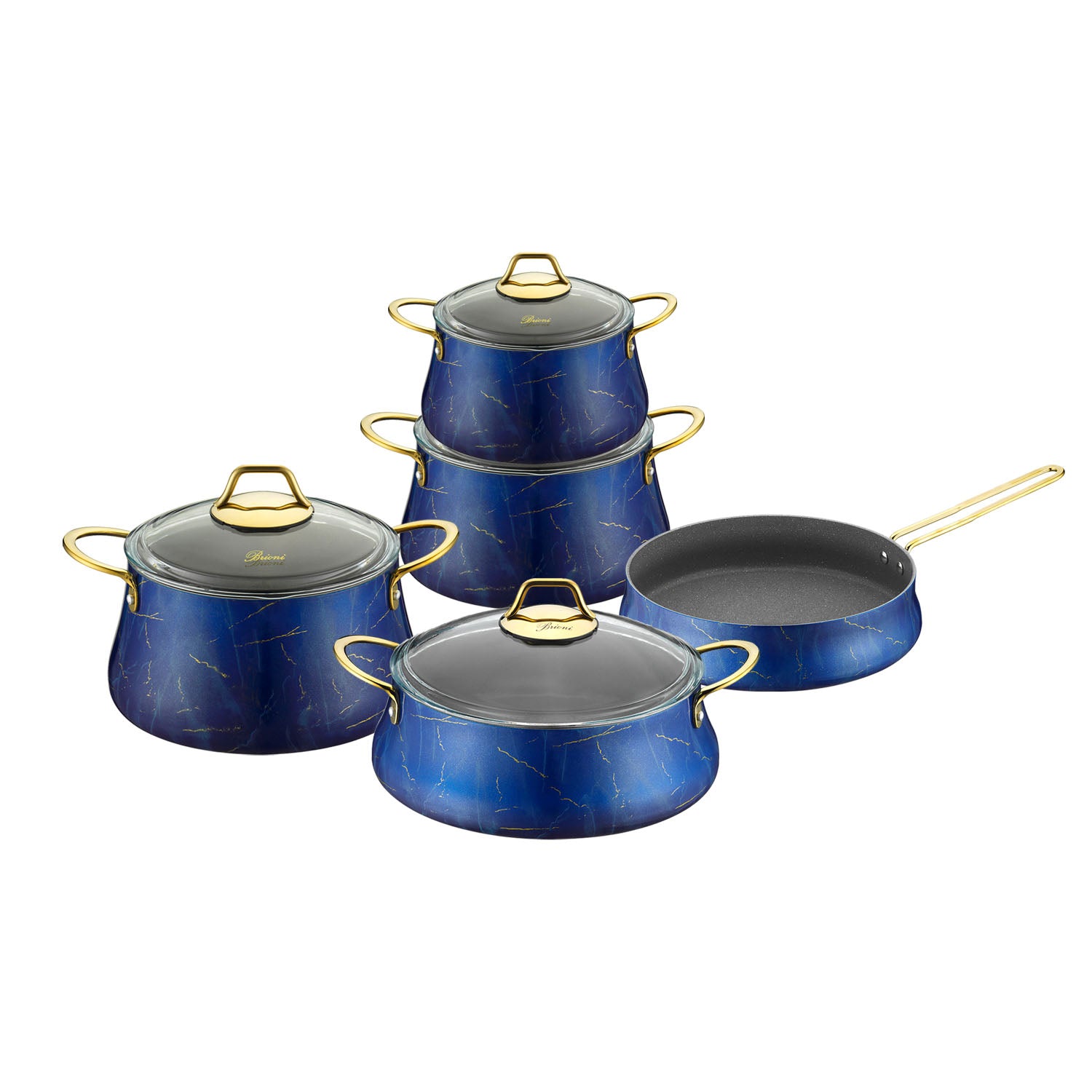 Marble Design 9 Piece Cookware Set