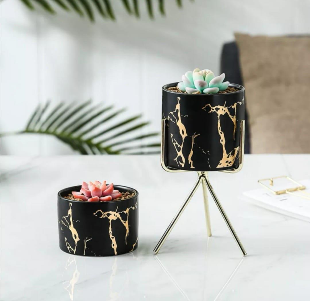 Ceramic Marble Design Mini Decorative Pots - Home And Trends