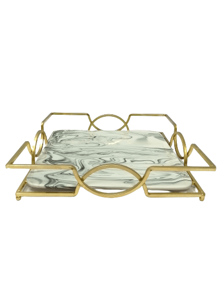 Ceramic Marble Design Square Display Tray - Home And Trends