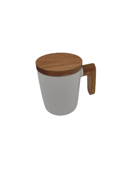 Ceramic Mug with Wooden Lid and Handle - Home And Trends