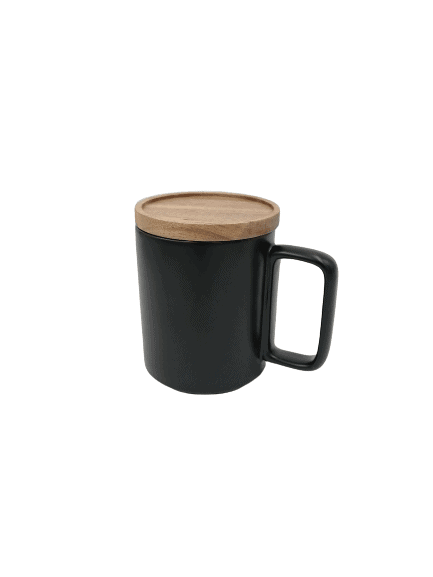 Ceramic Mug with Wooden Lid - Home And Trends