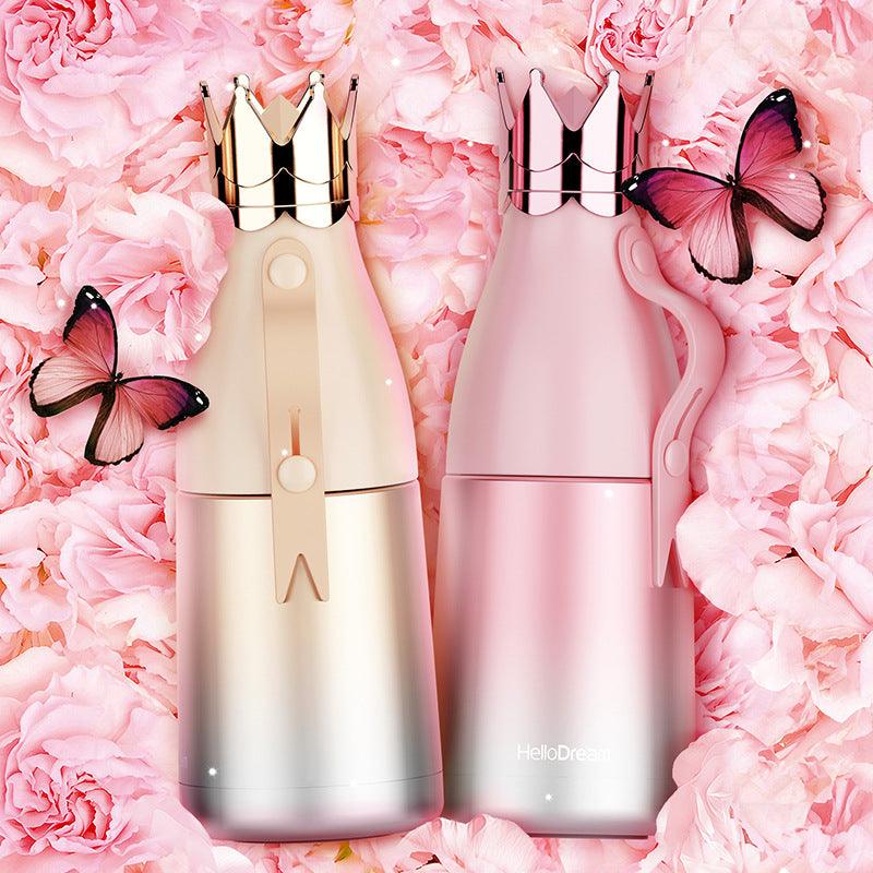 Crown Design Flask - Pink - Home And Trends