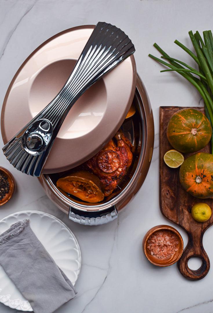 Curved Food Warmer Set - Rose Gold - Home And Trends