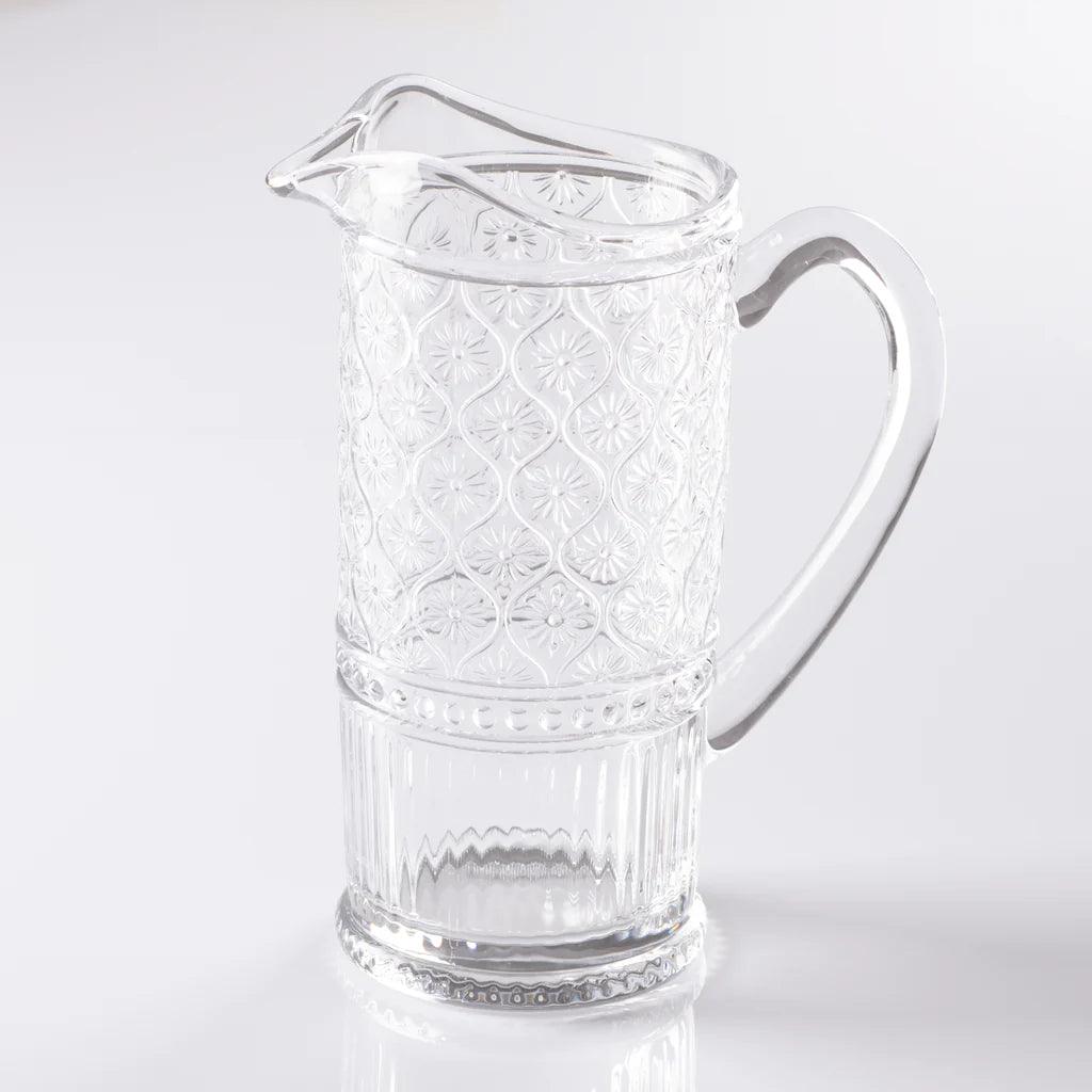 Galateo Hand Pressed Jug - Clear Deco - Home And Trends