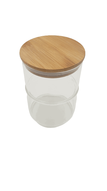 8cm Stackable Glass Food Container with Wooden Lid - Home And Trends