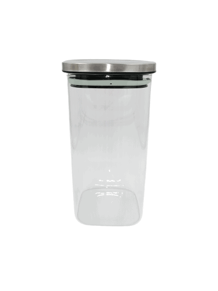 Storage Jar- Glass and S/steel lids with a silicone seal -PRICED TO CLEAR END OF RANGE