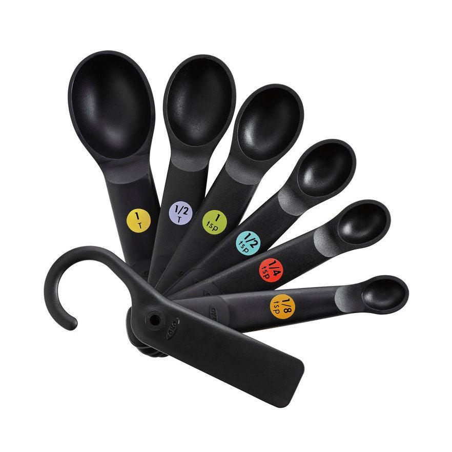 OXO Good Grips Snaps Plastic Measuring Spoons Black Interlocking